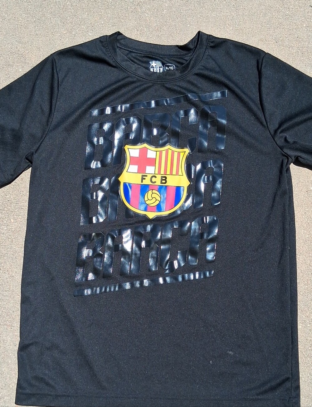 FC Barcelona Black Graphic Tee with Crest